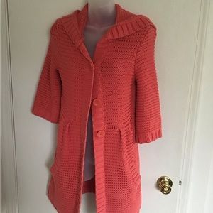 Cable knit cardigan sweater